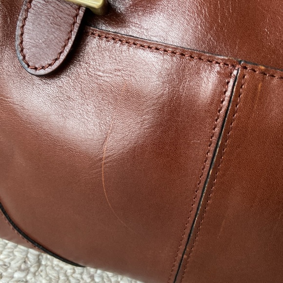 Patricia Nash Helmsley British Tan smooth leather satchel - Picture 11 of 13